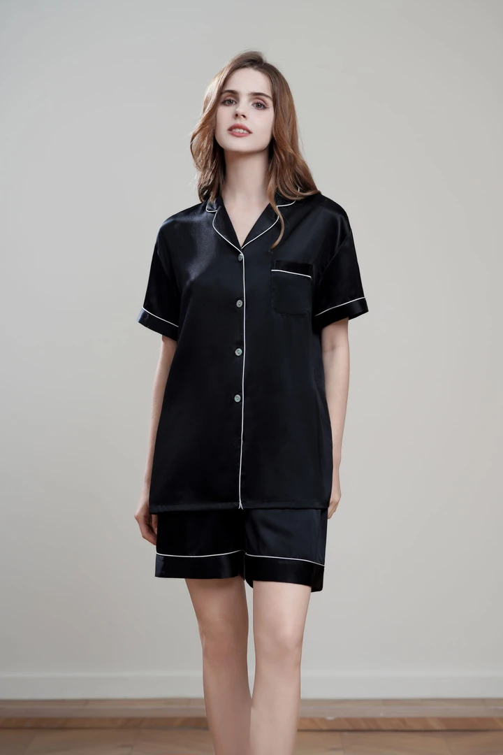 真丝睡衣男女同款100%桑蚕丝夏季性感睡衣2025款套装睡裙性感纯欲