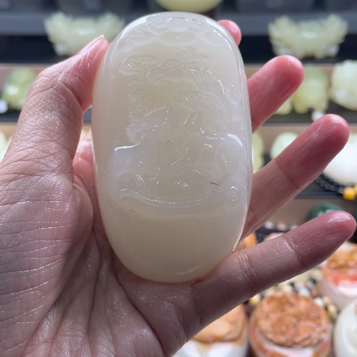 硬***子石材古青石手把件