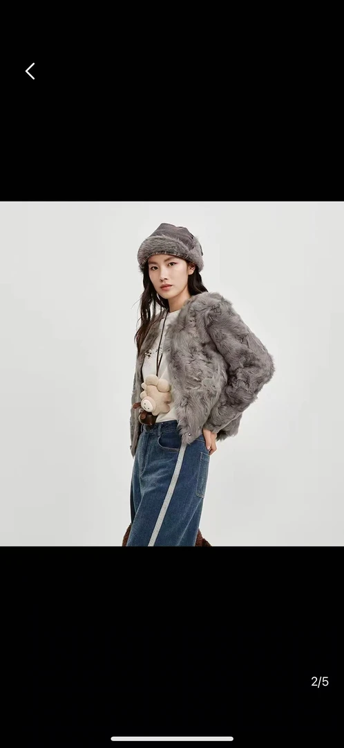 短款圆领女深棕色咖啡色中国码M34单排扣