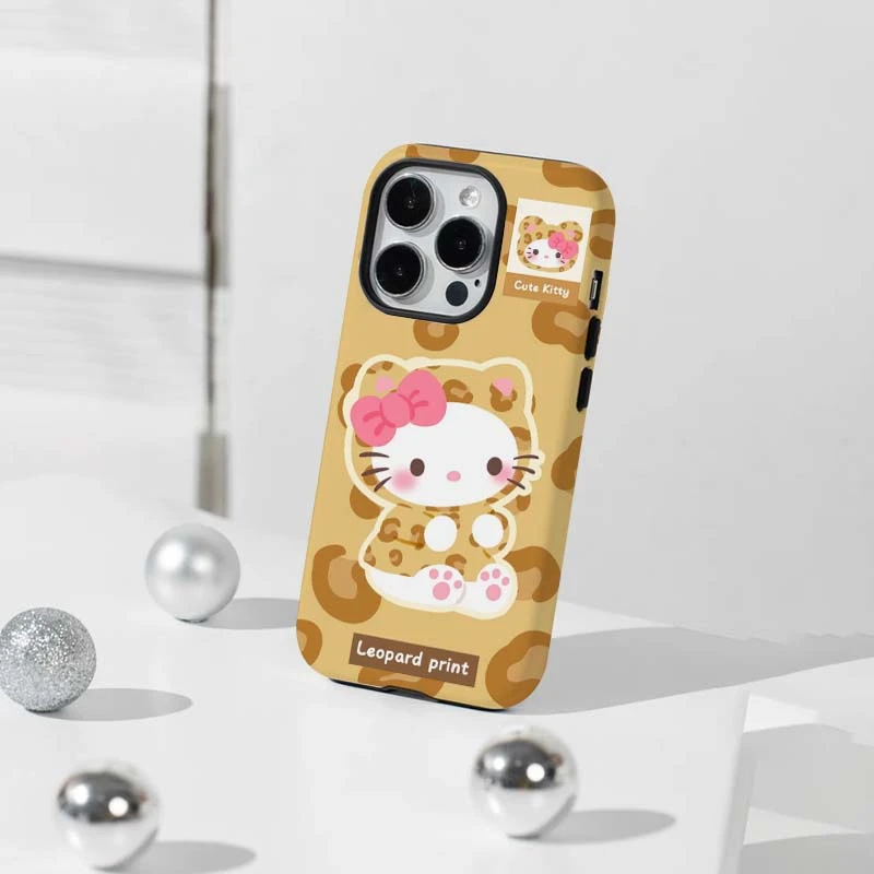 卡通黄帽子kitty圆边二合一磨砂iPhone16pro手机壳适用苹果15女款