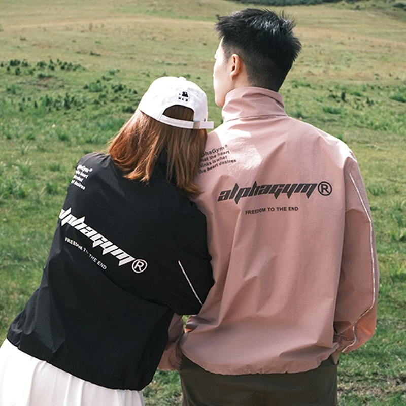 AlphaGym情侣款防风外套秋季户外风轻量长袖健身休闲上衣男女同款
