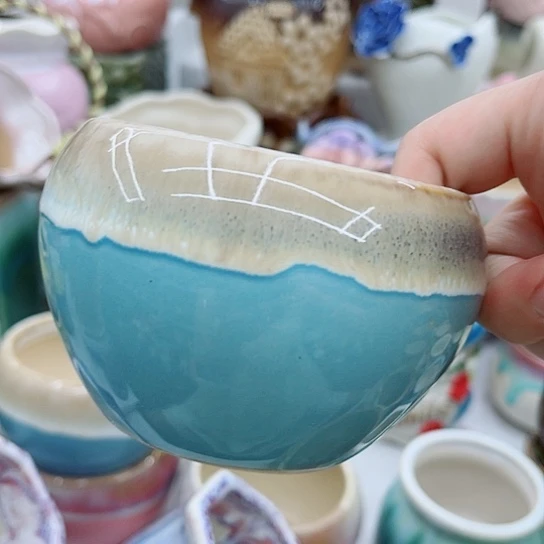 多肉绿植陶瓷花盆9.9包邮