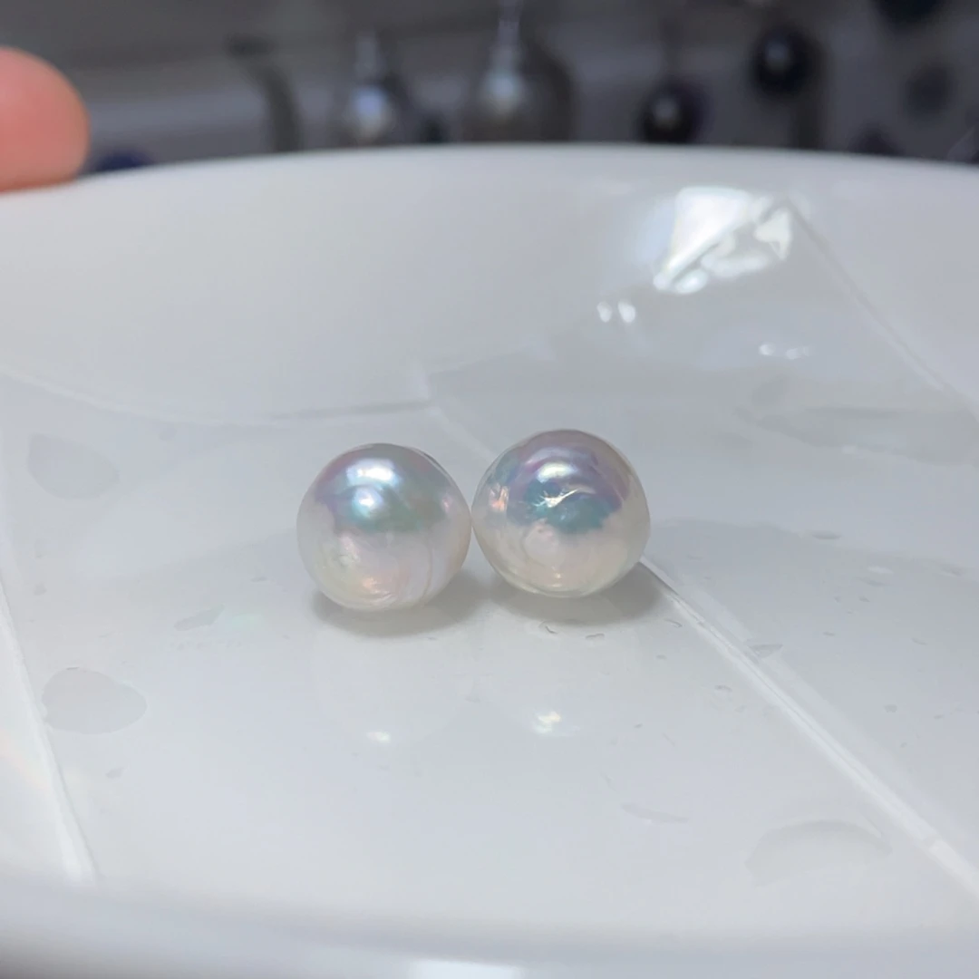 淡水珍珠银S925镶嵌耳饰1