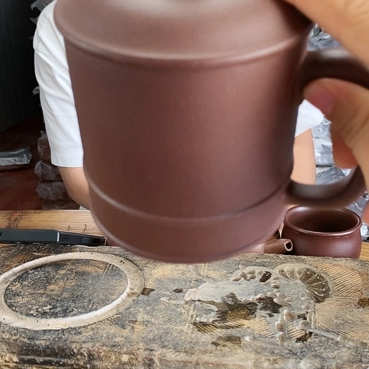 金***火茶壶紫砂紫泥盖杯带检测