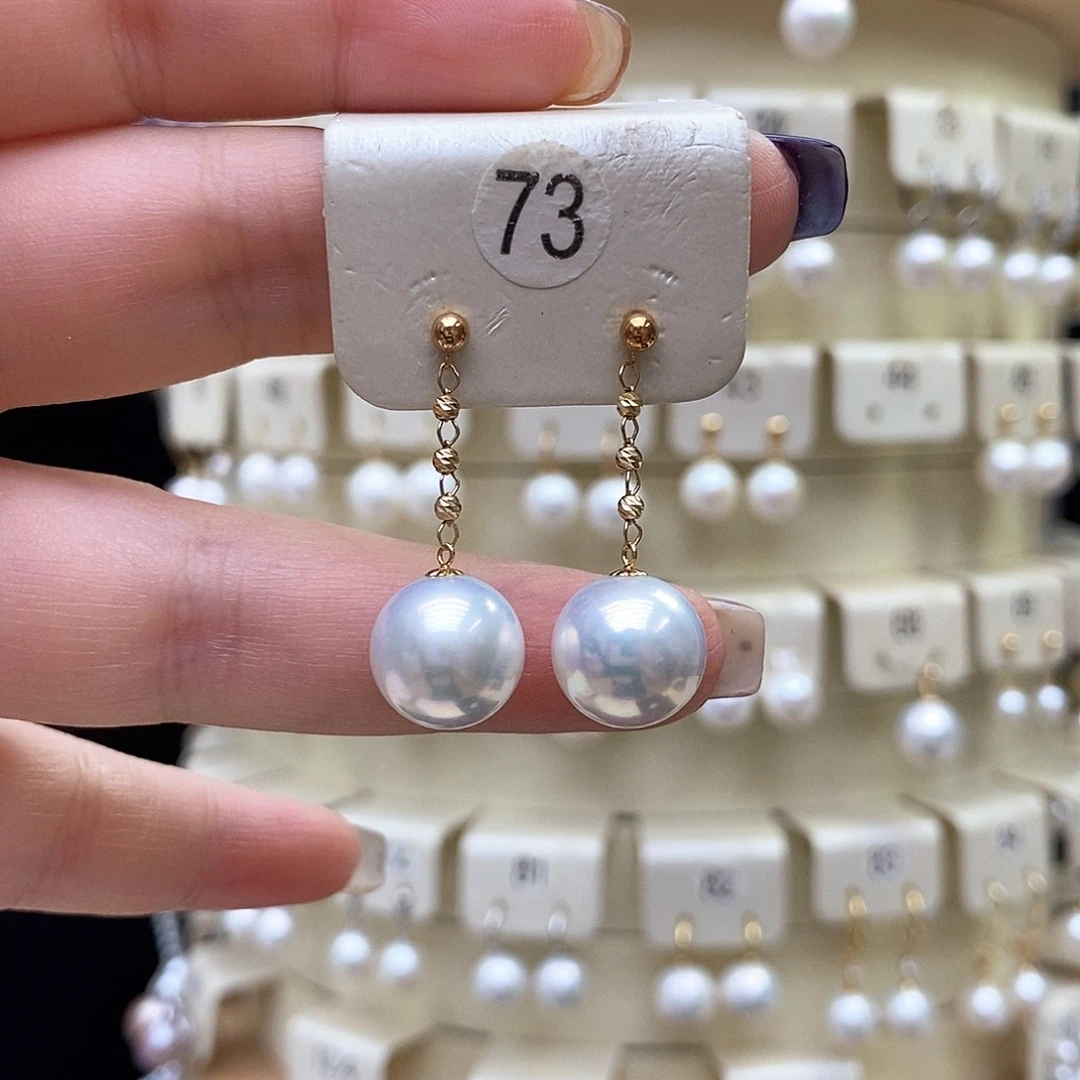 耳饰淡水珍珠18K金镶嵌