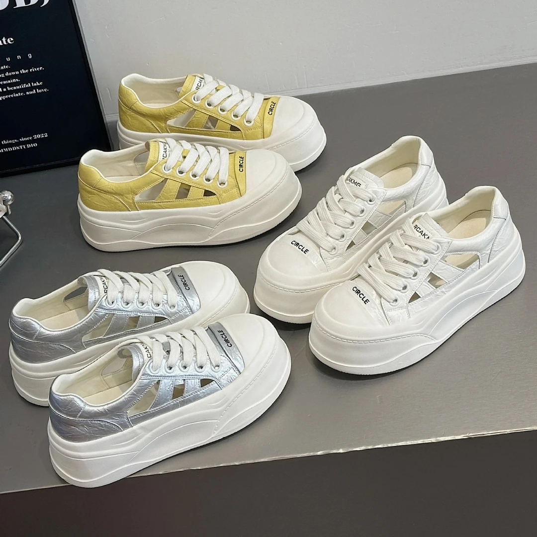 西瑞小众韩版学生网面镂空溶解鞋女鞋小白鞋百搭透气厚底