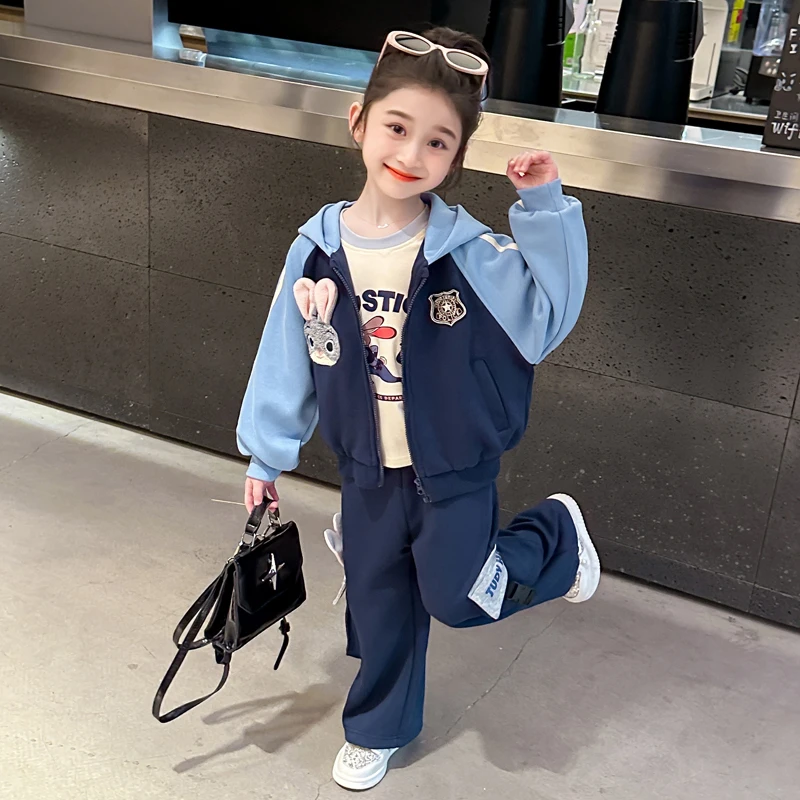 女童朱迪兔子警官运动套装秋装2025新款洋气女孩春秋款时髦儿童装