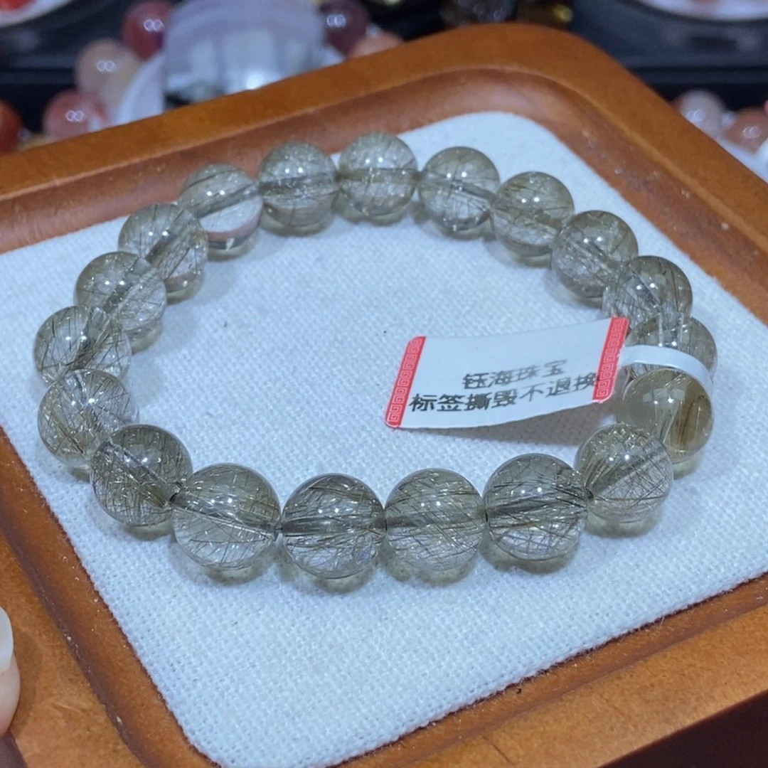 水晶手串未镶嵌银发晶10mm