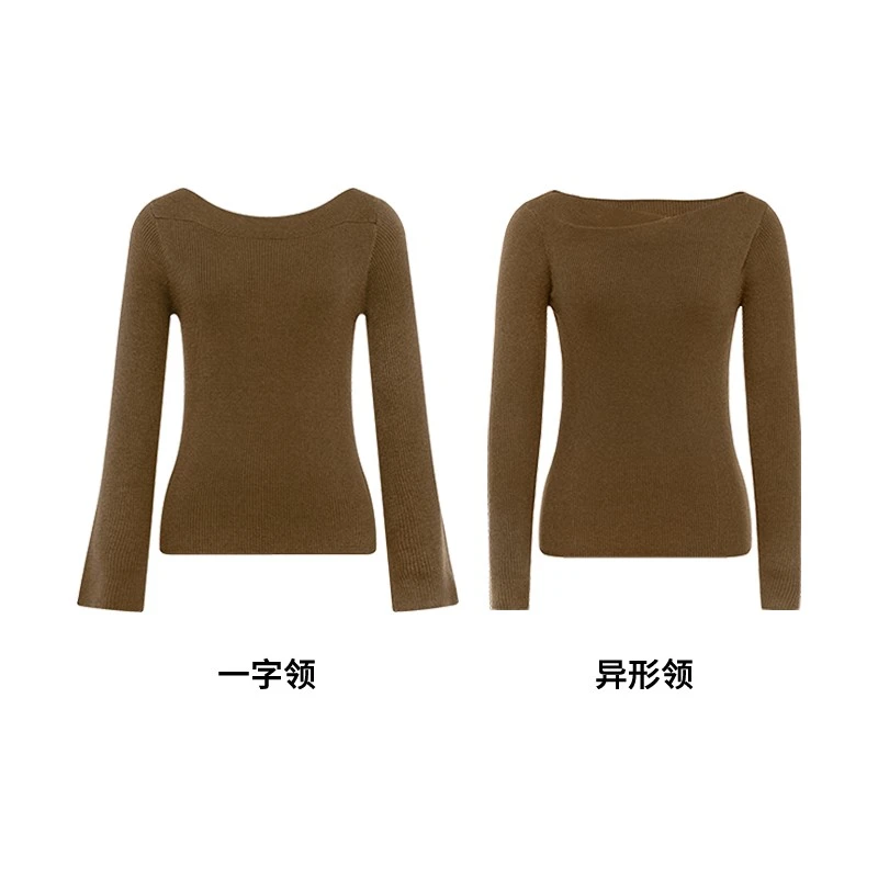 美洋MEIYANG【现货】美人胚针织衫4优雅一字修身内搭潮牌时尚显瘦