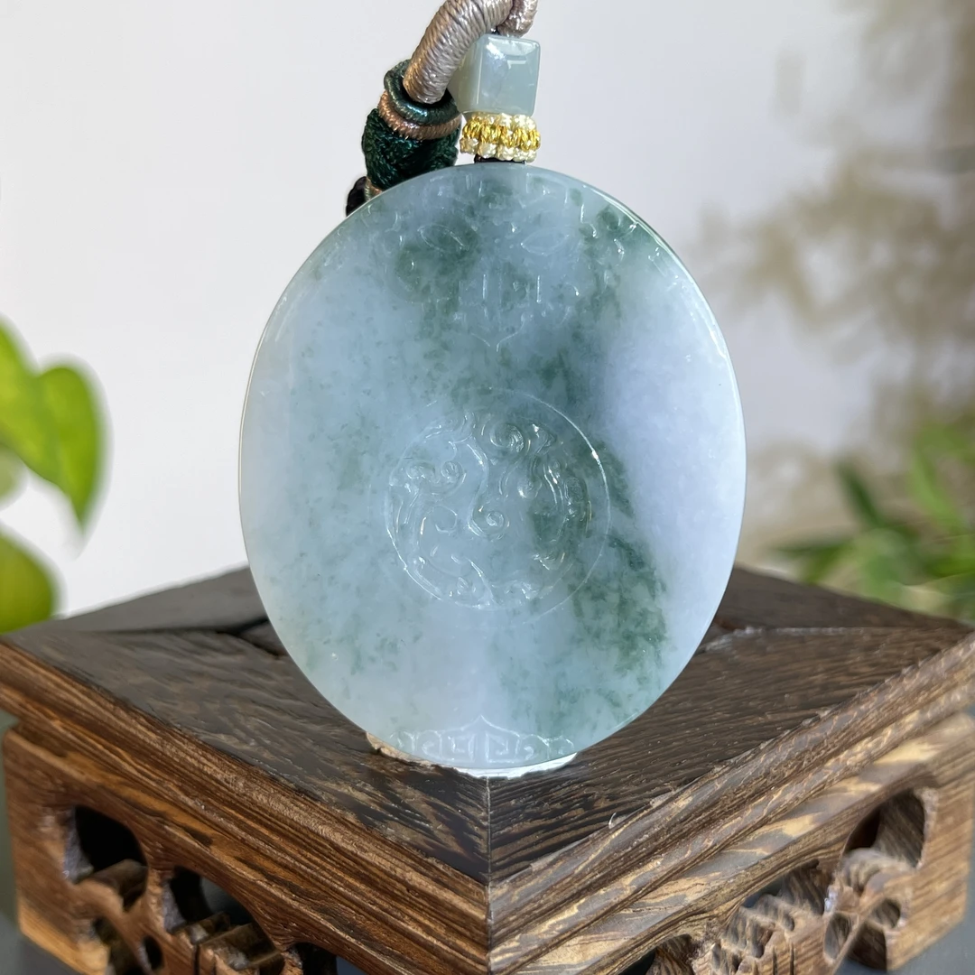 JTB09-100   天然缅甸翡翠A货 仿古牌