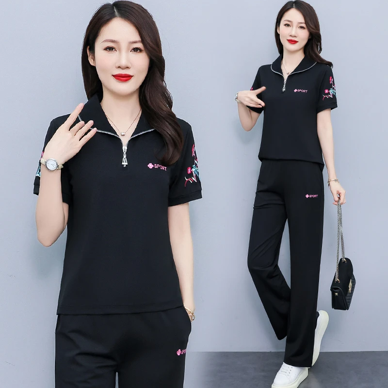 2025年夏季运动休闲套装女士冰丝舒适耐看透气两件套