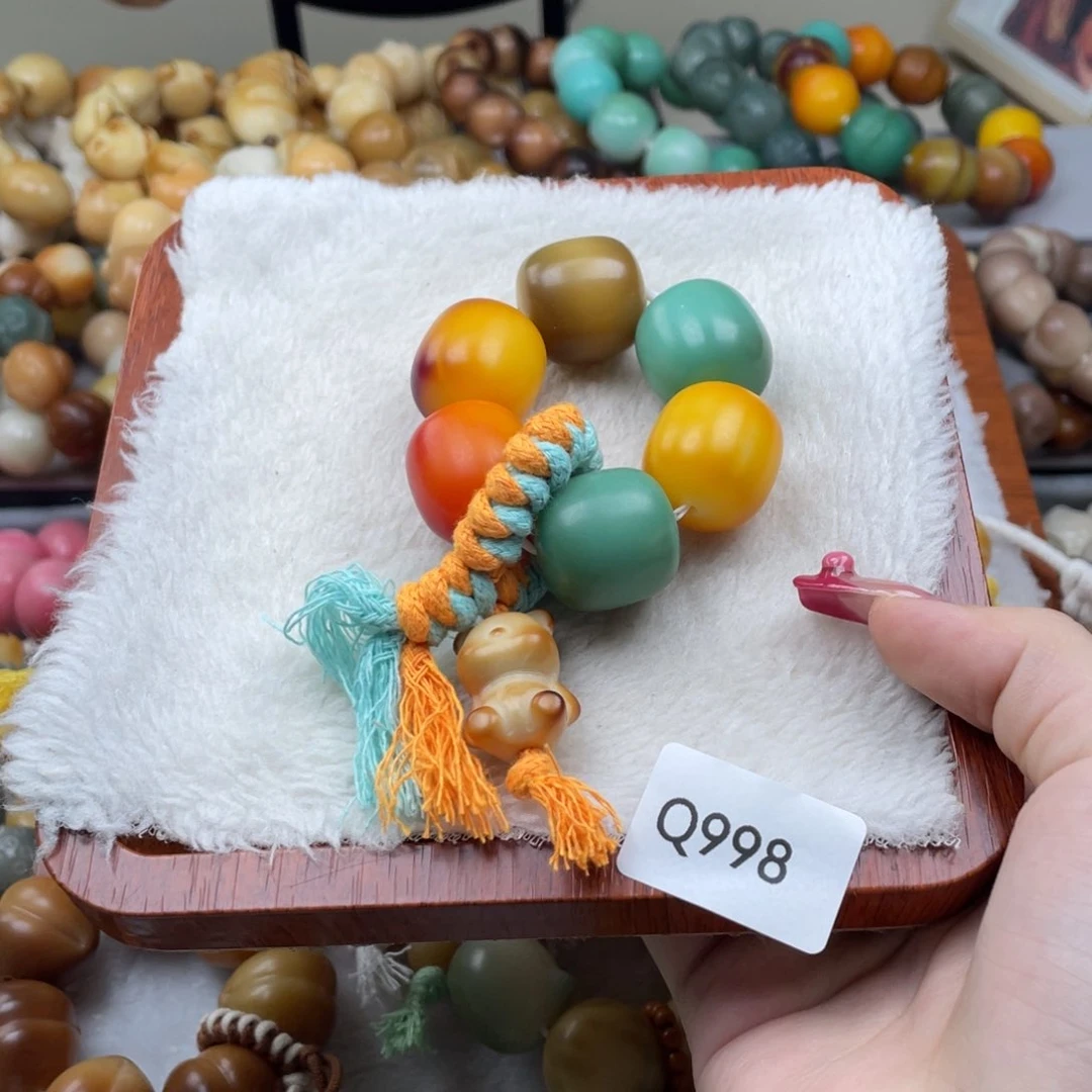 炫***皮菩提根/象牙果吊坠瑕WQ998桶珠手捻20mm一串