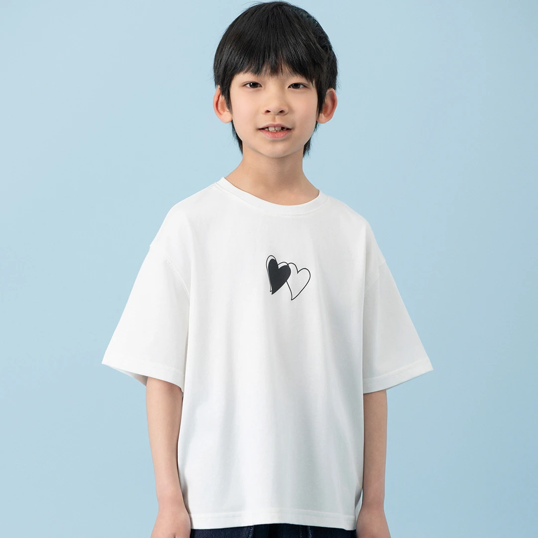 gxgkids童装儿童T恤25夏新款心型男女童洋气装短袖上衣