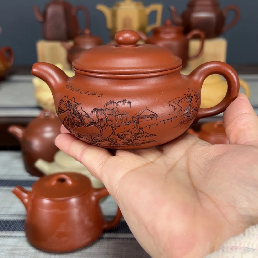 茶壶紫砂深**蓝仿古朱泥全手工