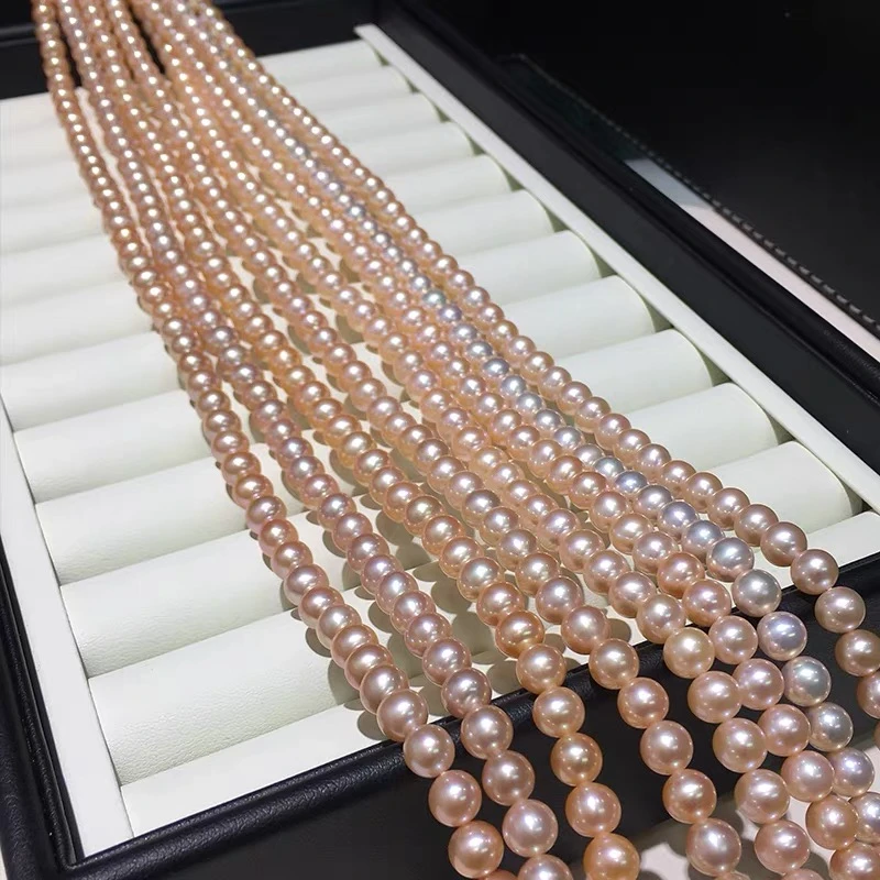 【日出金】无核珍珠7-9mm稀缺色淡水珍珠项链S925银珍珠多样性发一