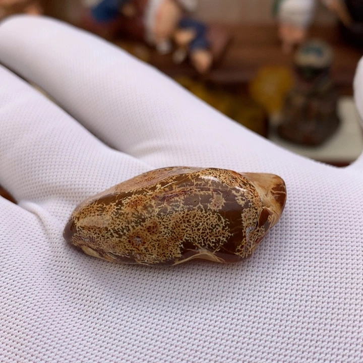 琥珀未镶嵌裸石沁色网花蜜蜡原石吊坠