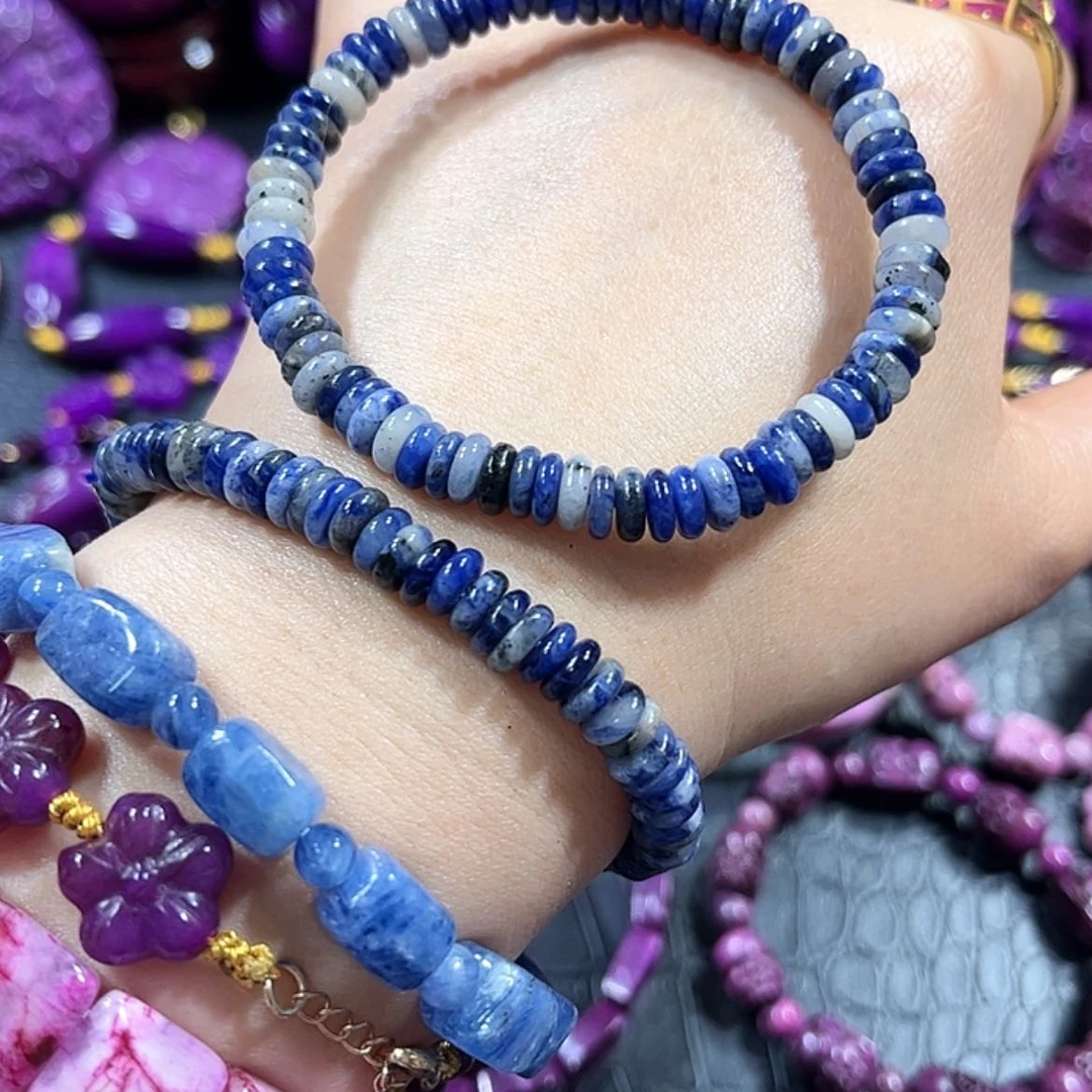 【闪购商品】琉璃配饰舒具石老油料5冰蓝丝绒玉华卡6+单圈爆款