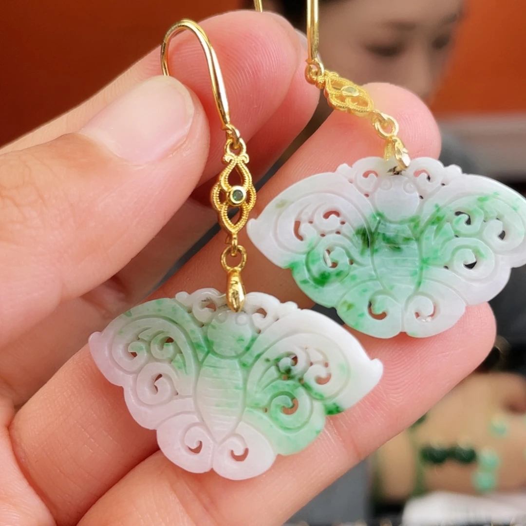 翡翠未镶嵌耳饰饰品