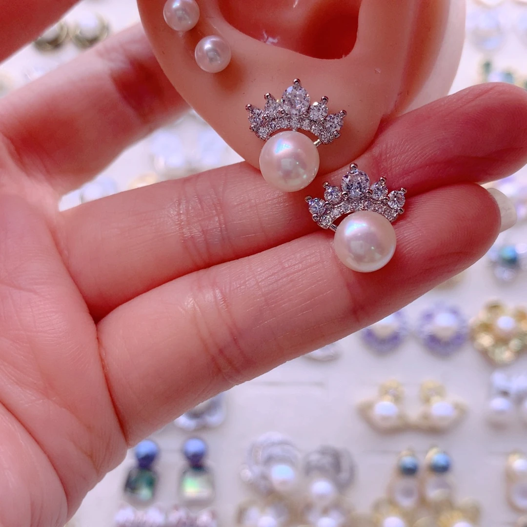 淡水珍珠耳饰合金