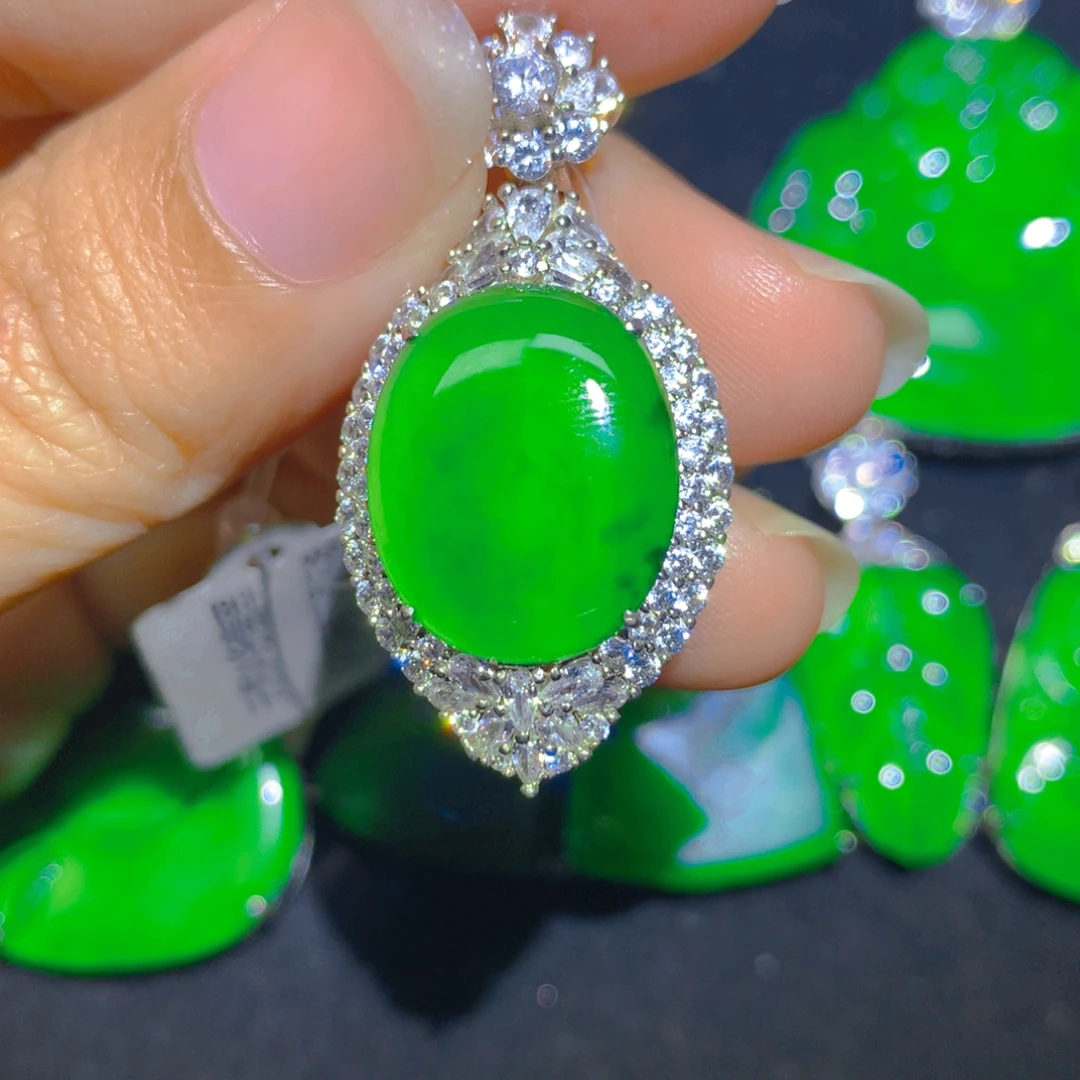 翡翠银S925镶嵌颈饰