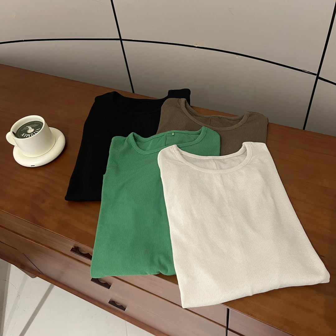 FUJIA STYLE新款韩版休闲气质简约纯色打底衫D0215