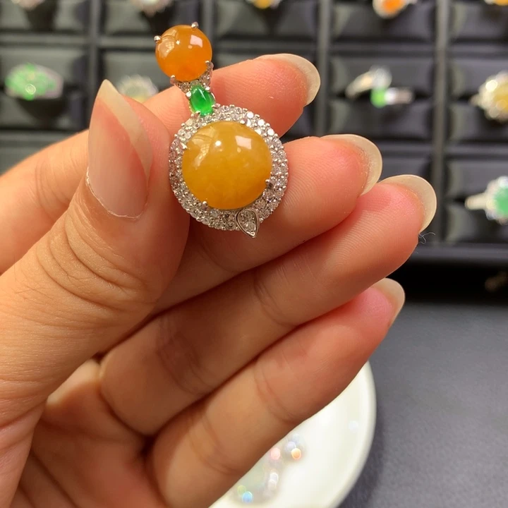 翡翠银S925镶嵌颈饰
