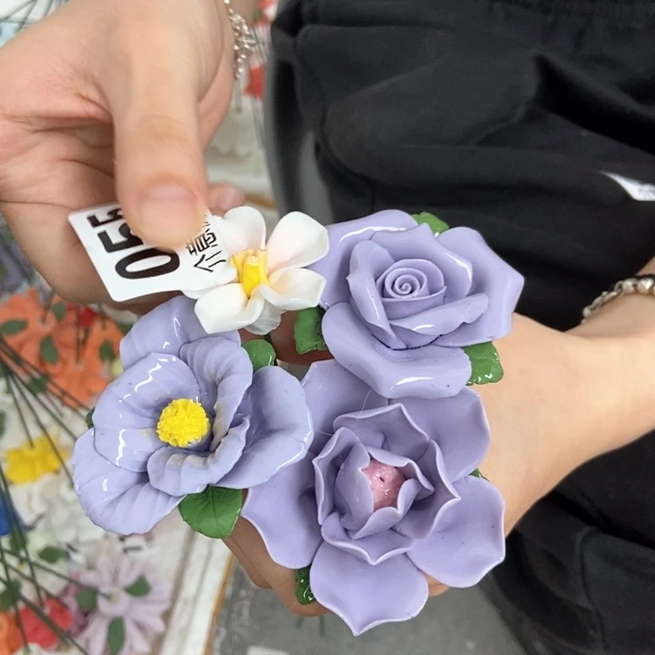 摆件手工制作陶瓷花