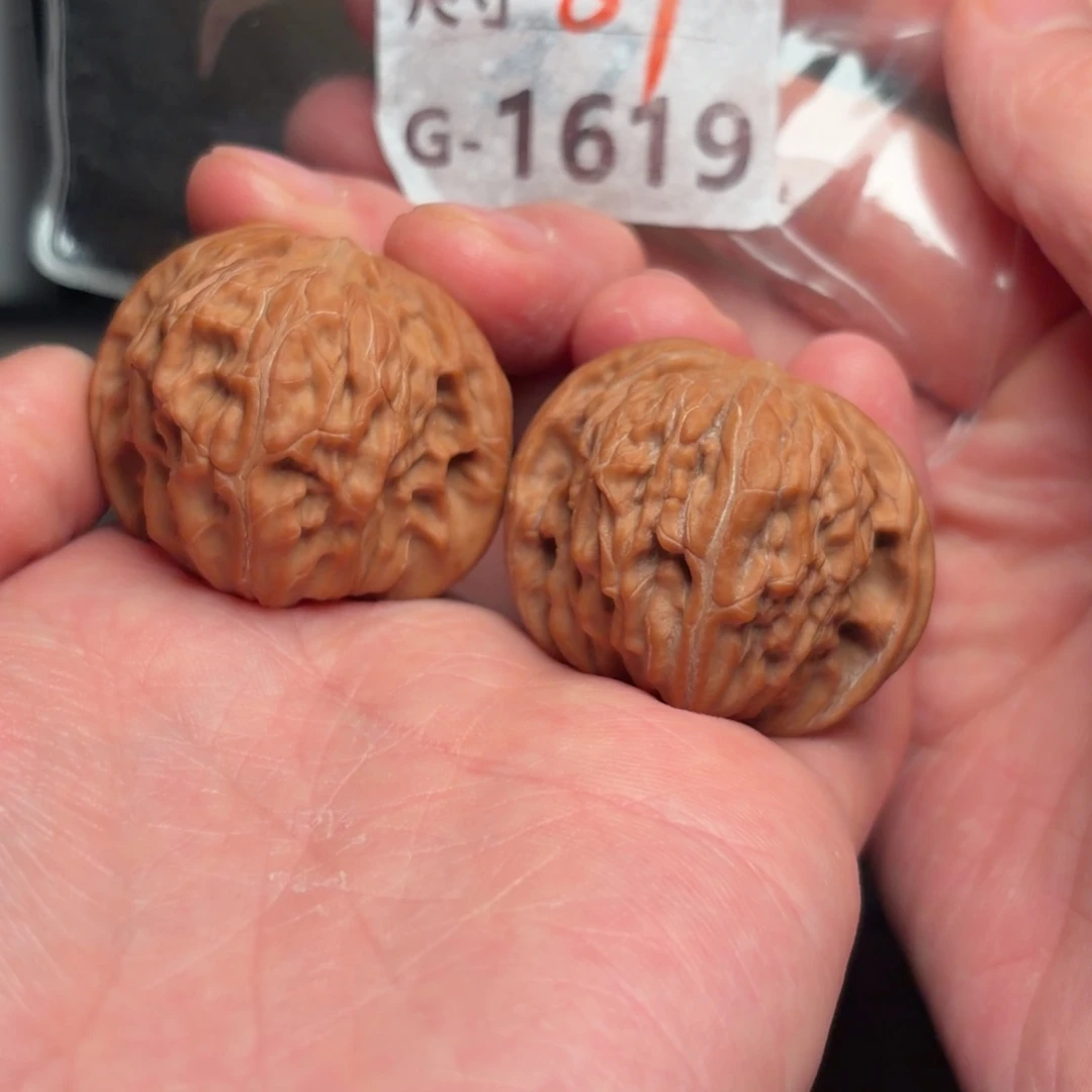 文玩核桃把件37磨盘1619号