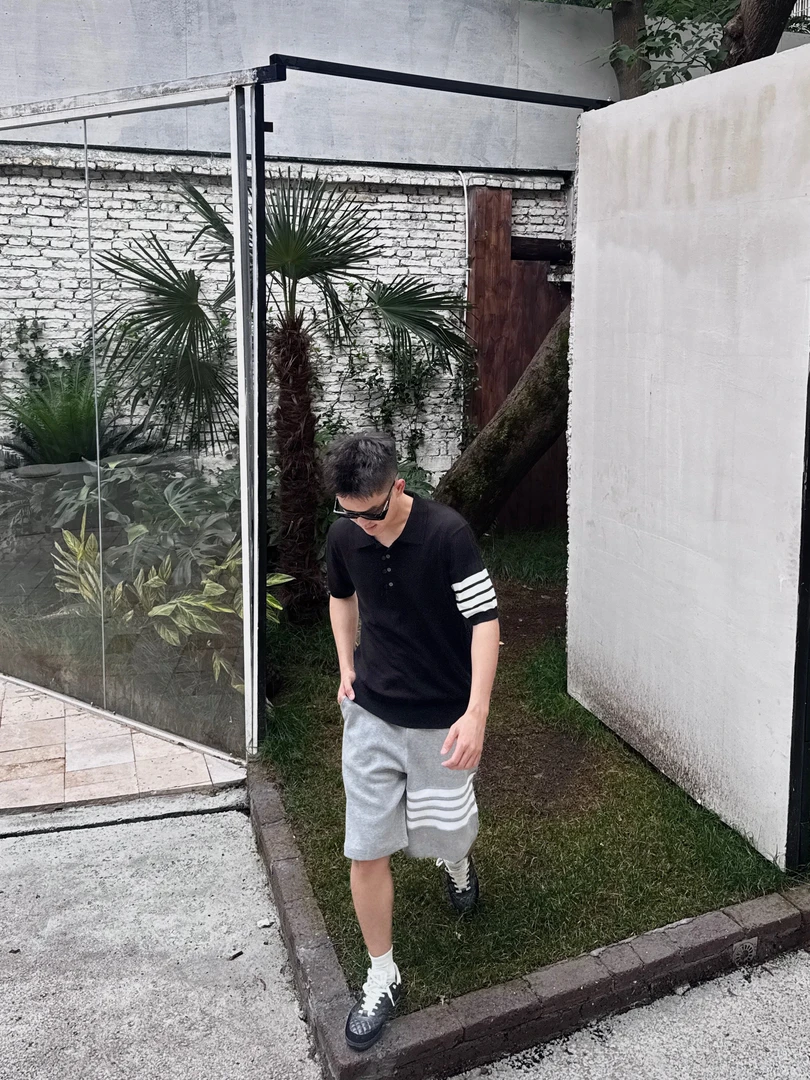 【识文】T13短裤 华夫格面料 浅灰色休闲运动夏季男士