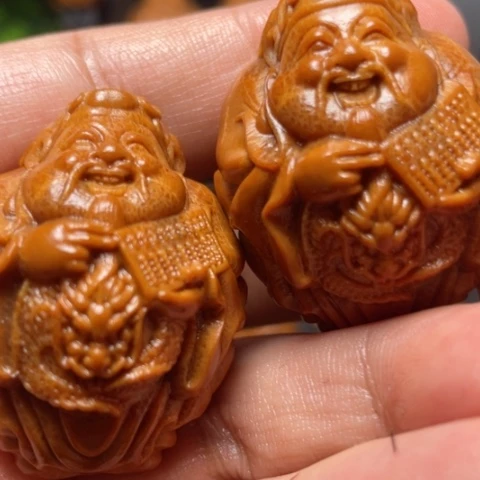 橄榄核手串/手链龙财手球一对3.5左右