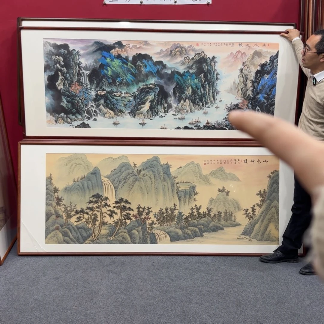国画带框绘画210/80尺寸