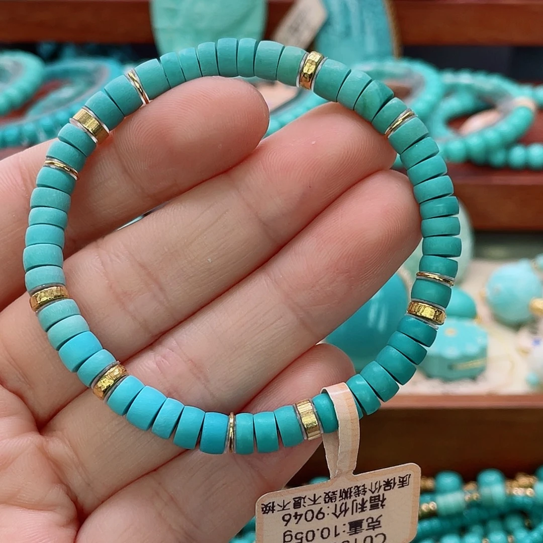 绿松石18K金镶嵌珠宝半成品