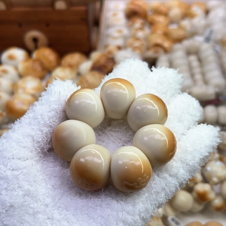 菩提根/象牙果手串72 象牙果原果雕刻炭烧kt 猫山竹微瑕