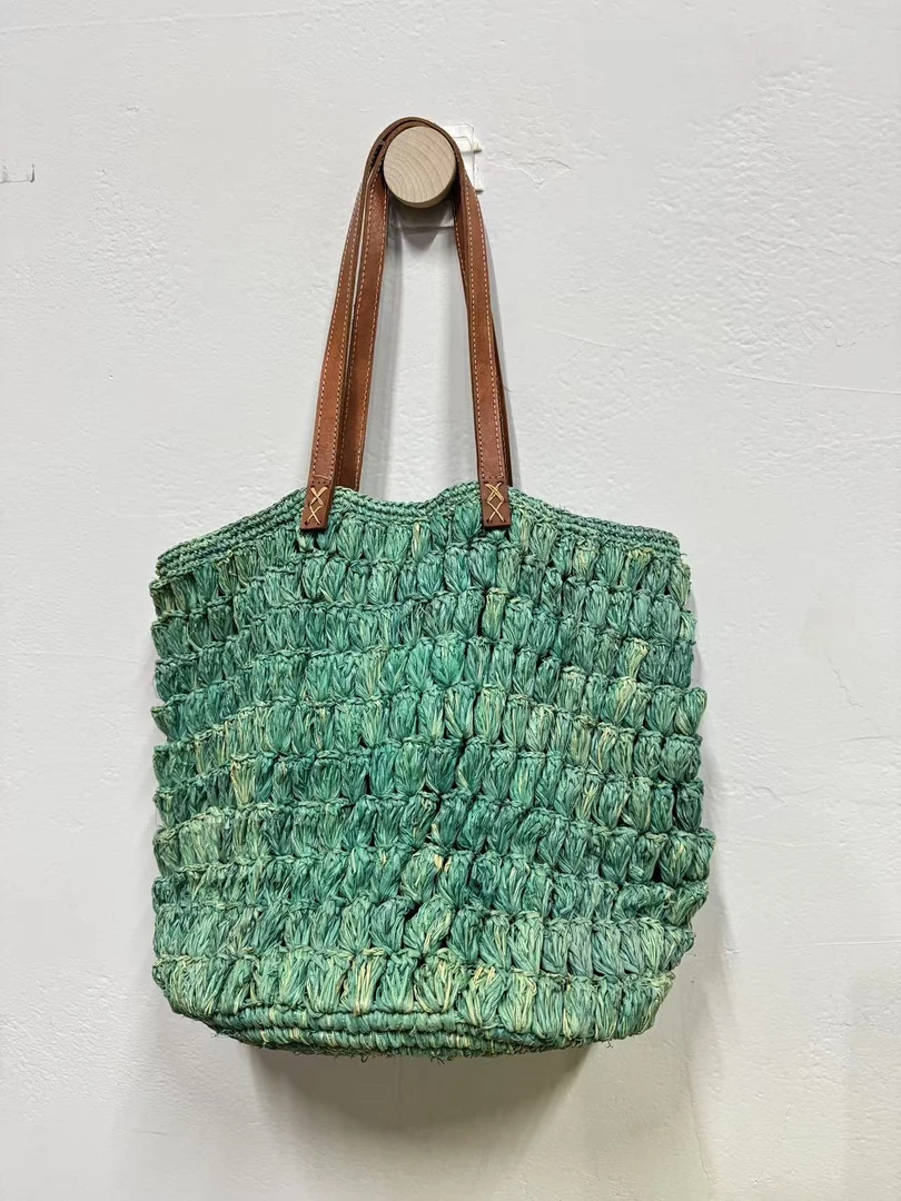 【日常】拉菲草手工编织包包