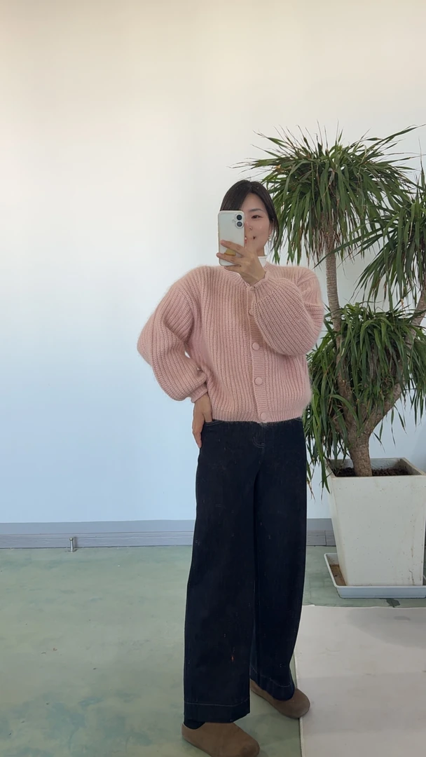套头款OL风女灯笼袖针织毛针织衫秋冬加厚毛衫纯色