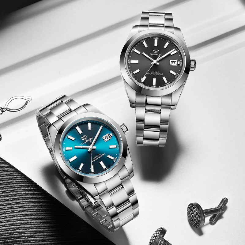 【送礼自带】天王表男士机械表商务钢带手表夜光防水时尚51358
