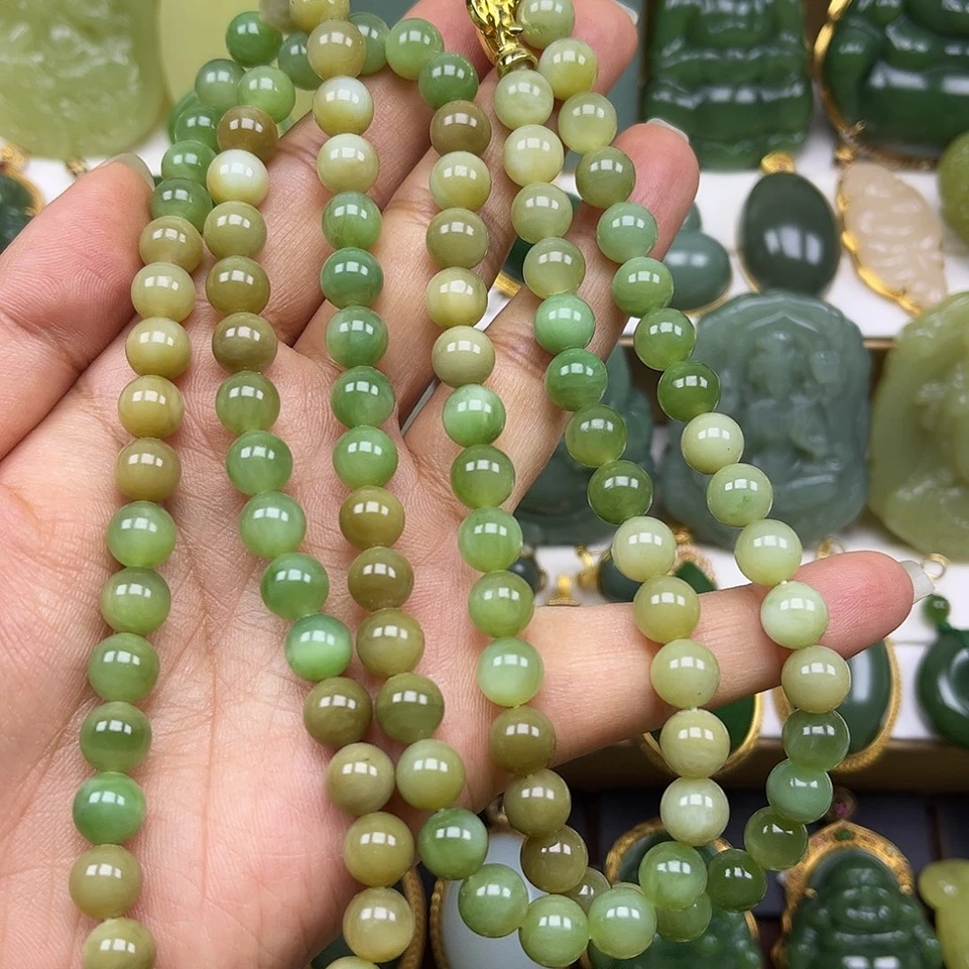 和田玉未镶嵌项链黑羊洞卡8