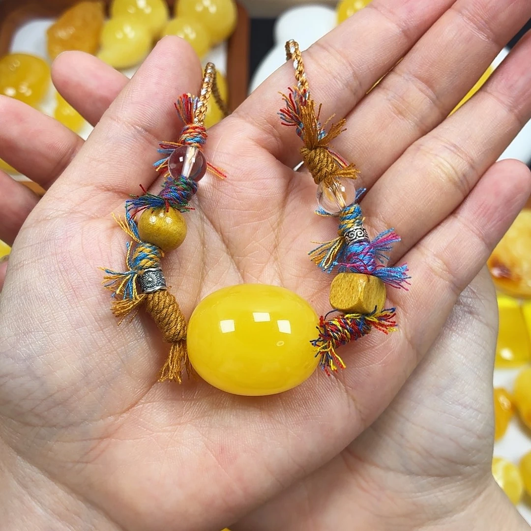 未镶嵌颈饰蜜蜡焦皮浓蜡枣珠