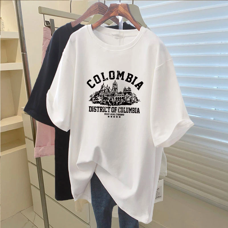 美式重磅白色短袖t恤女夏季2025新款设计感宽松纯棉打底半袖上衣