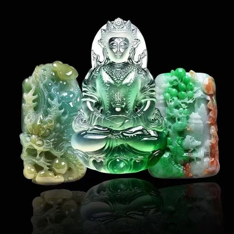 天然A货翡翠.龙牌吊坠
