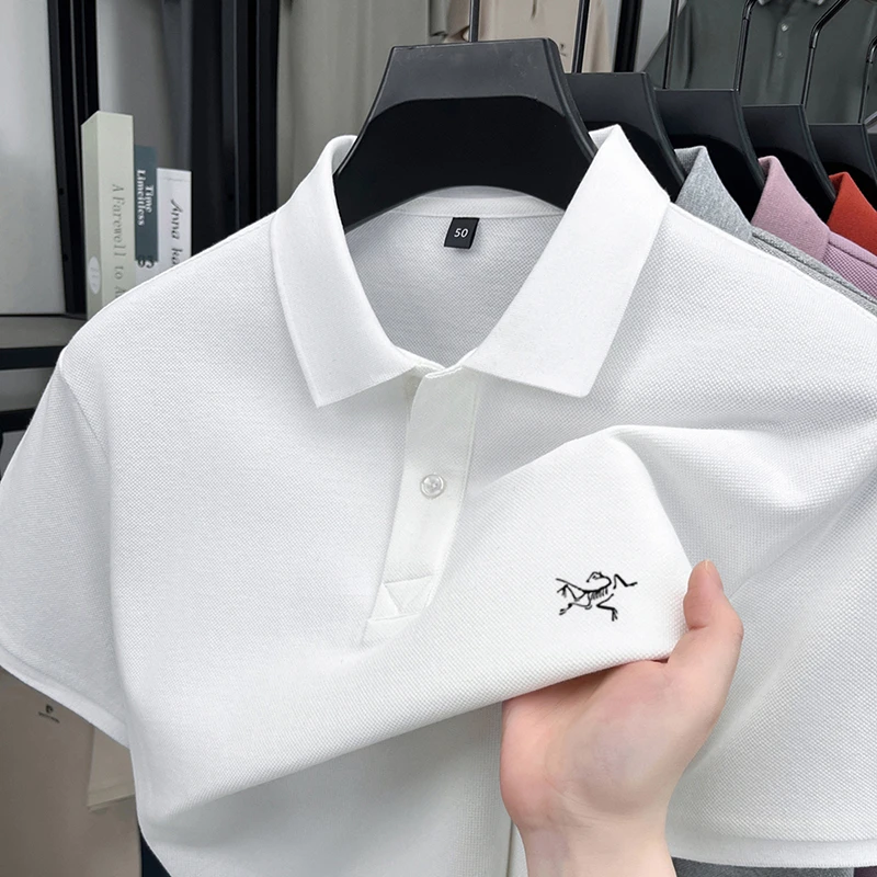 【奥特莱斯专区】夏季新款刺绣鸟男士短袖T恤夏季高端POLO衫冰丝T恤