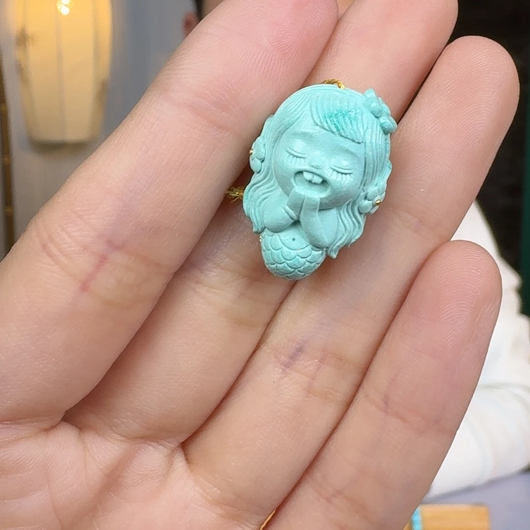 紫***烟绿松石未镶嵌挂件