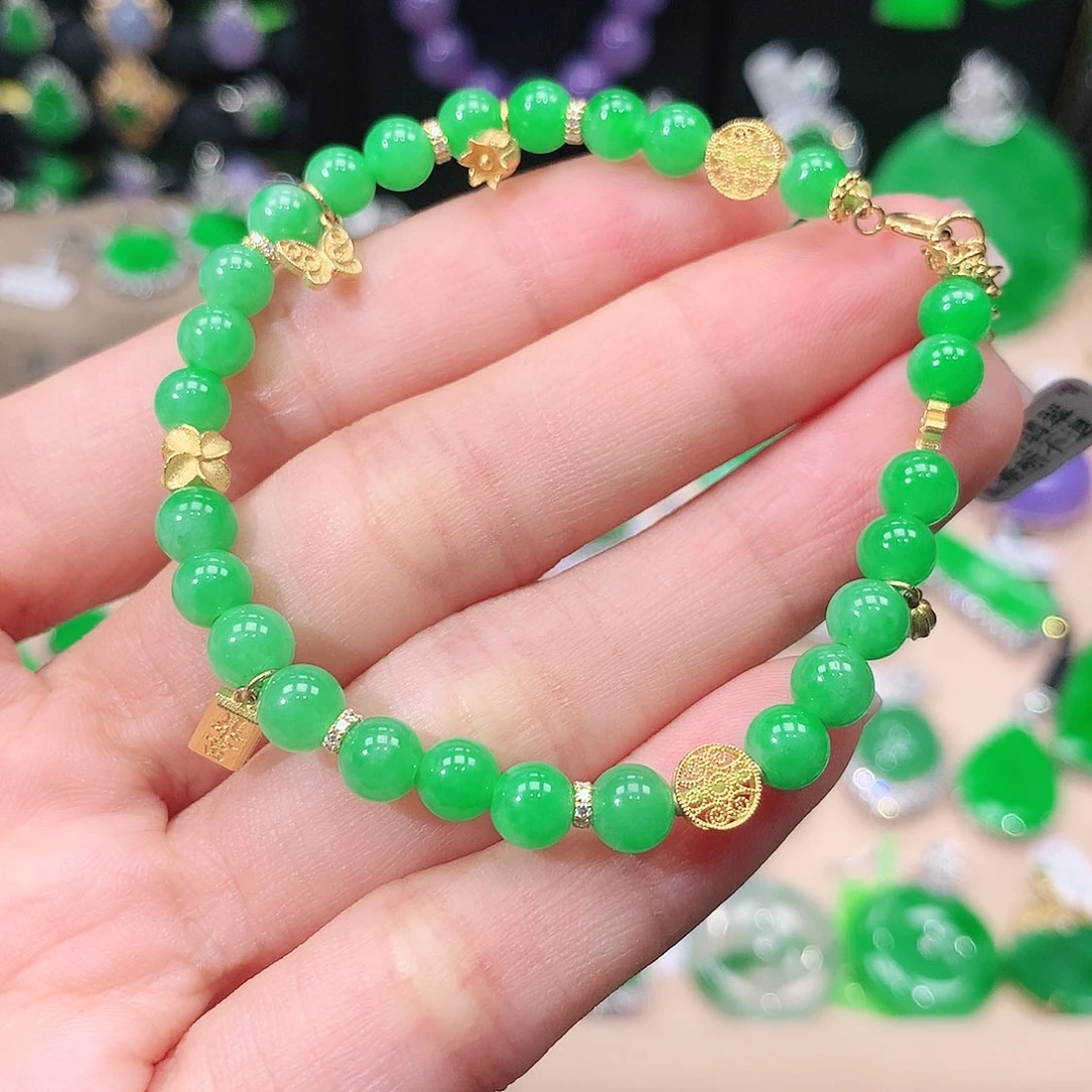 18K金镶嵌手链翡翠