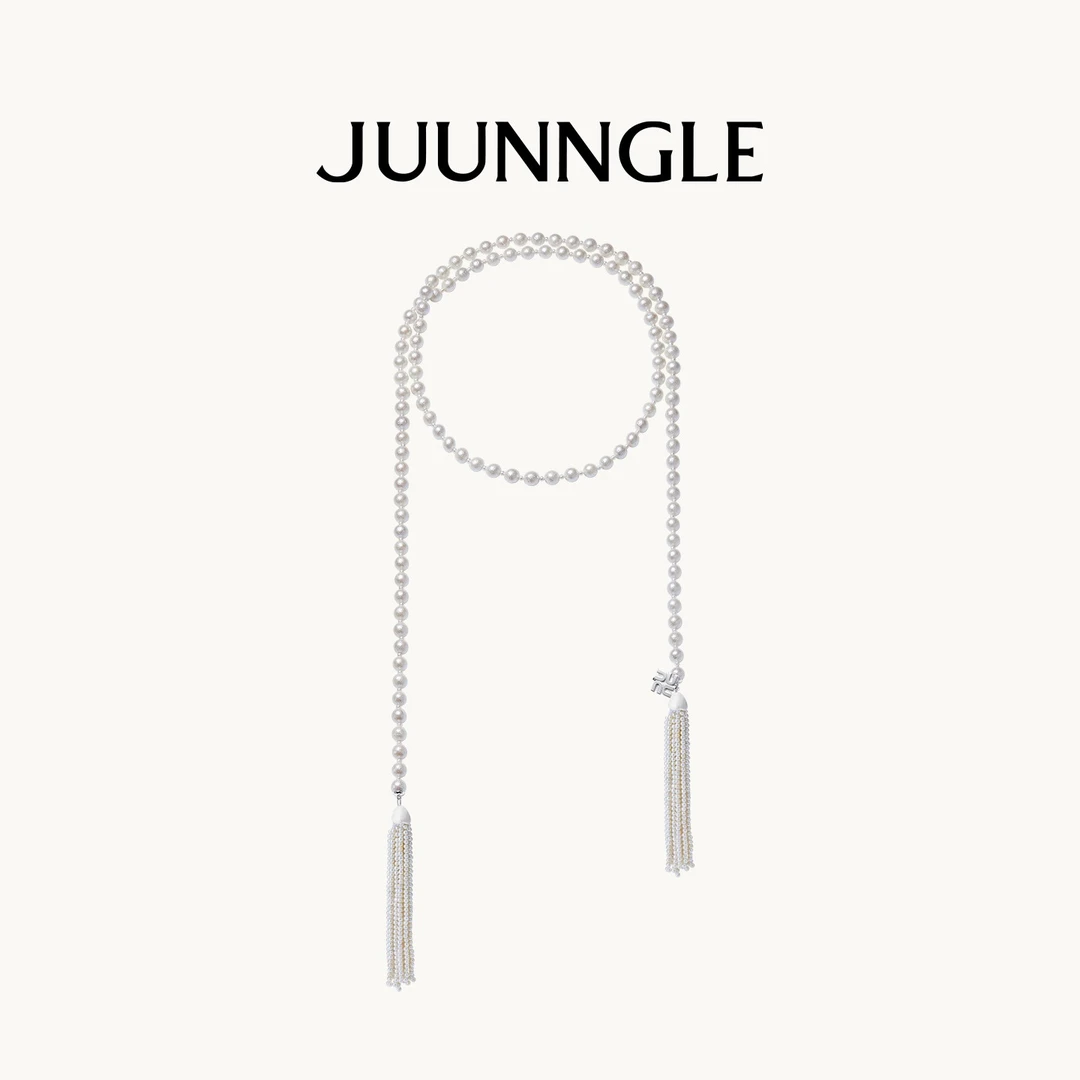 juunngle lab 非金属仿珍珠项链 锤纹流苏项链女轻奢小众夏季礼物