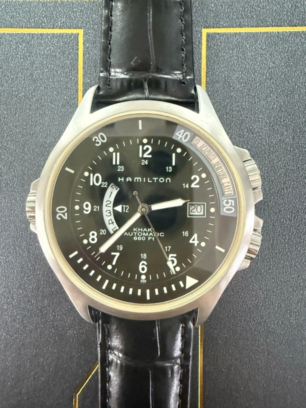99新 Hamilton/汉米尔顿 甄选 汉米尔顿卡其海军男士腕表42mm
