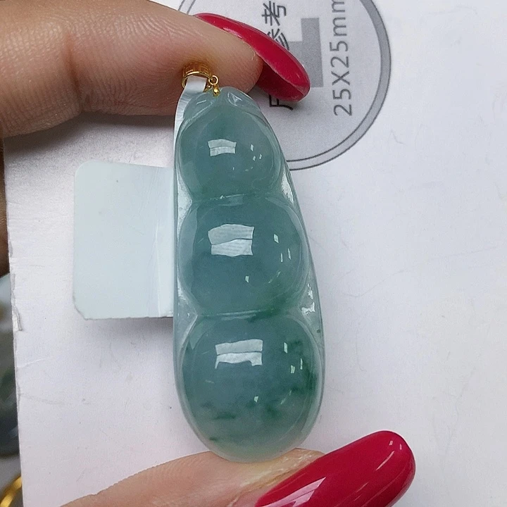 颈饰18K金镶嵌翡翠天然翡翠