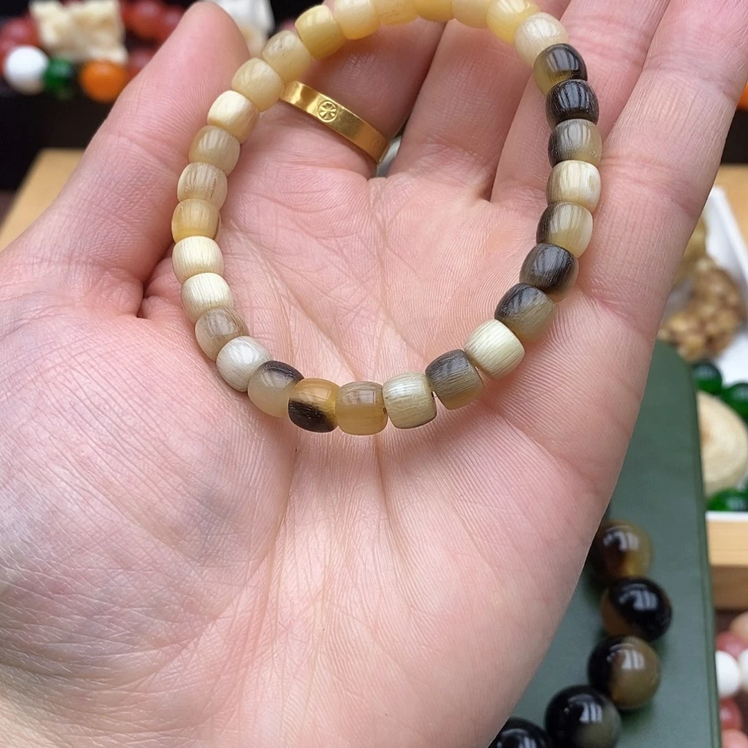 驼骨手串/手链华****马黑驴蹄黑花料骨