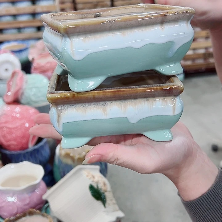 有孔，凑单福利满10元发货陶瓷多肉花盆！