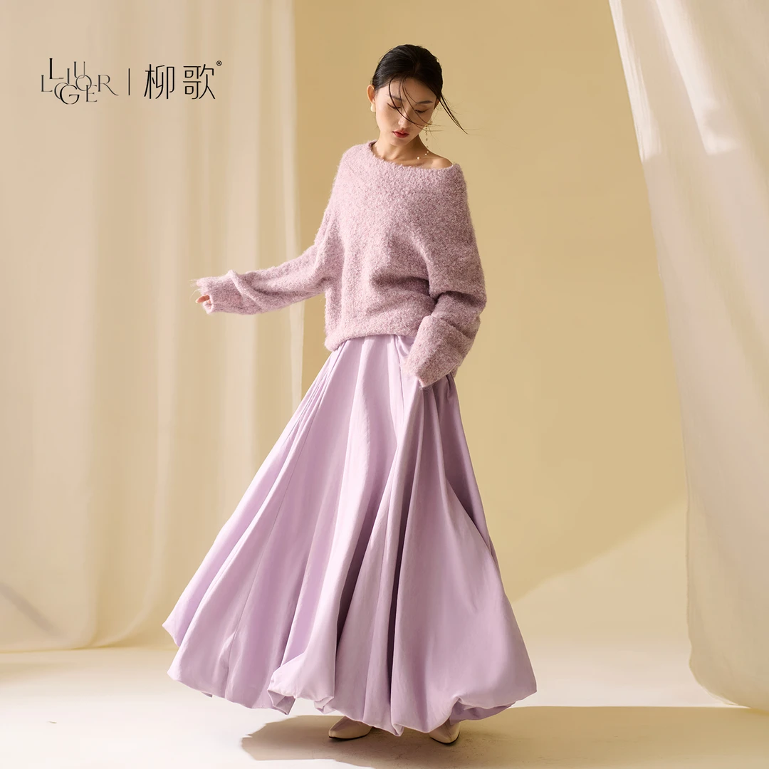 柳歌【鸢尾】舞蹈生穿搭服装秋冬新款慵懒宽松套头针织上衣毛衣女