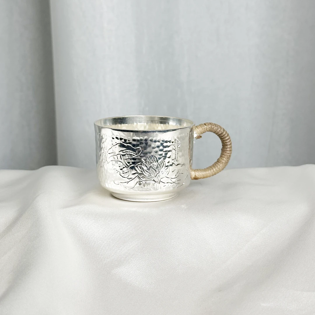 手工莲花银杯999